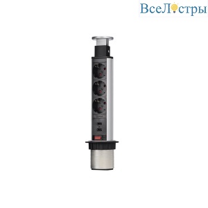Блок розеток 105S (3 секции и 2 USB) Mebax 00-00001166