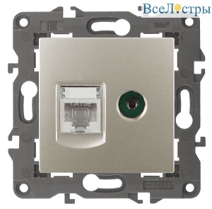 Розетка RJ45+TV Эра 14-3110-04 Б0034317