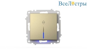 Выключатель одноклавишный проходной с подсветкой ELBI Zena Vega 609-011400-210