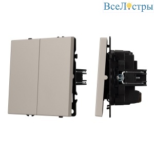 Механизм выключателя двухклавишный перекрёстный Arlight SWT-NOBE-MKX2-SFPL-CA (230V, 10A) (Кашемир) 061791