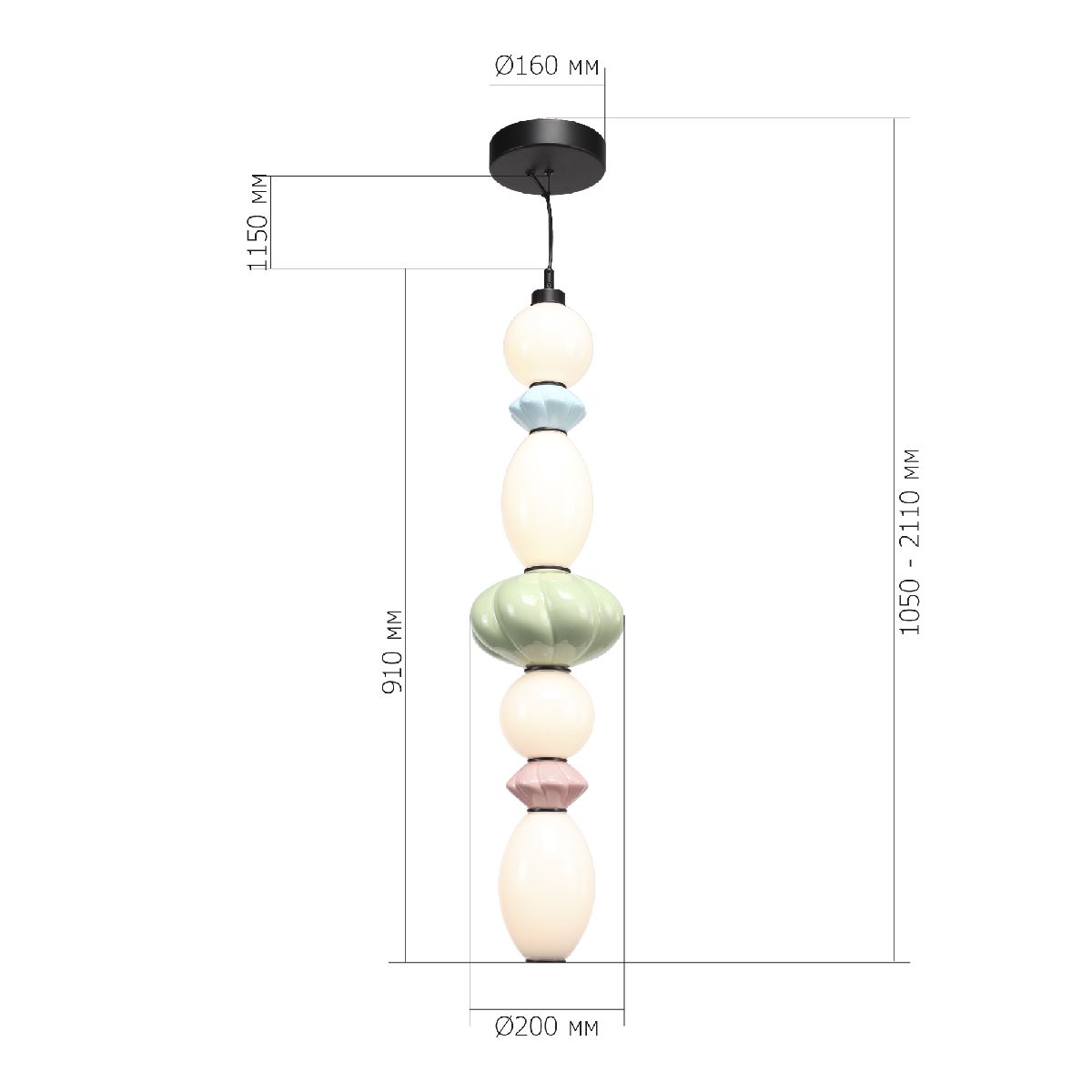 подвесная люстра st luce florentini sl6134.453.01