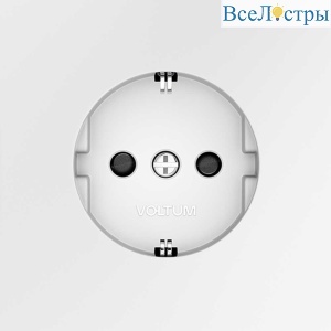 Розетка встраиваемая Voltum S70 с заземлением и защитными шторками, 16А, (белый матовый) VLS040202
