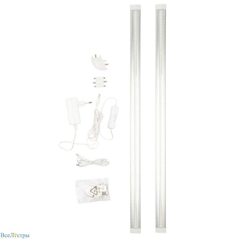 мебельный светильник uniel ulm-f45-2x6w/4500k ip20 silver