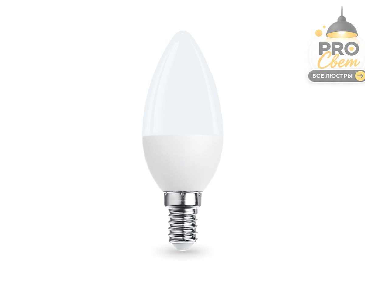 светодиодная лампа ambrella light bulbing e14 13w 6400k свеча 371316