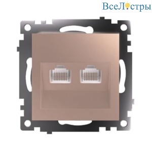 Розетка компьютерная 2-местная RJ-45 Stekker Катрин GLS00-7109-02 50004