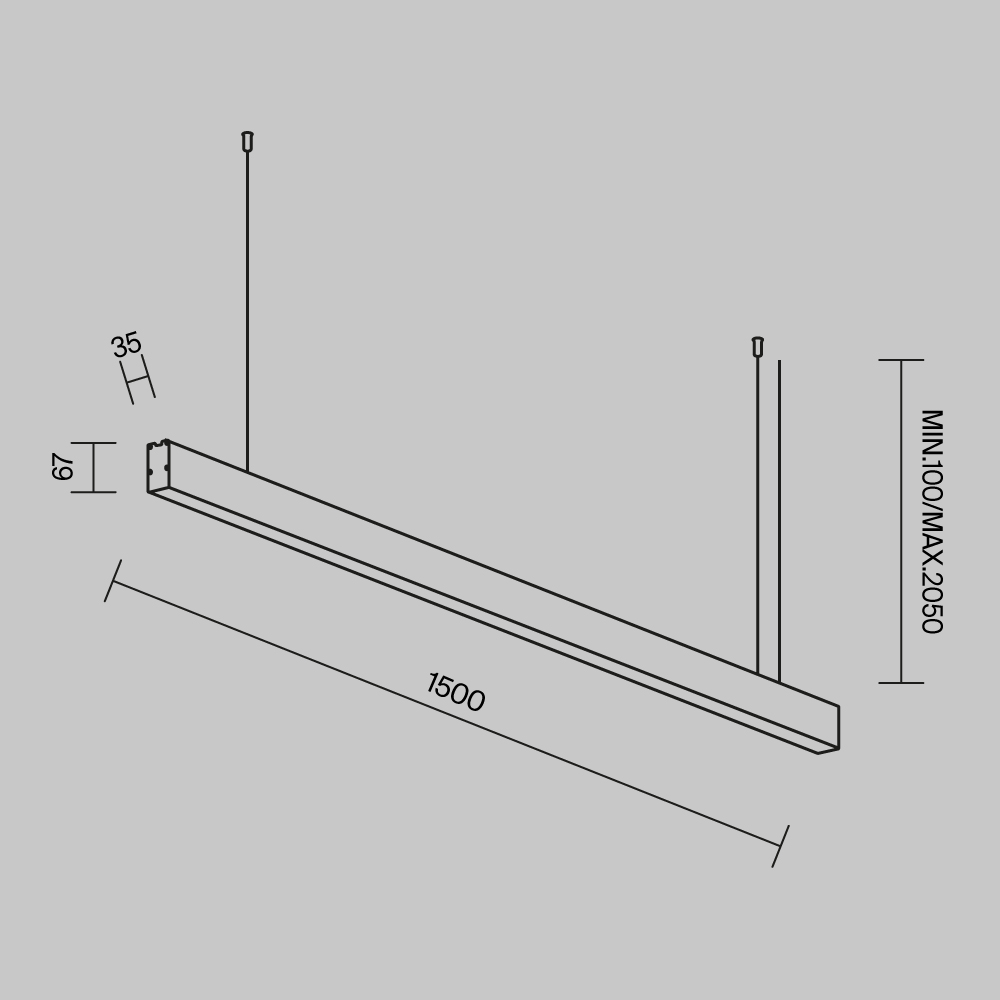 линейный подвесной светильник maytoni technical ll312038