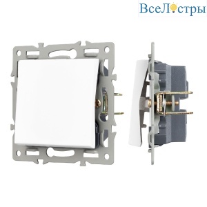 Механизм выключателя одноклавишный непроходной Arlight SWT-MK01-PL-WH (250V, 16A) 043710