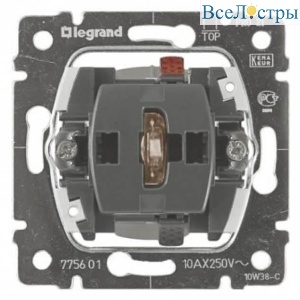 Выключатель одноклавишный Legrand Galea Life 10A 250V с нейтралью подсветкой 775601