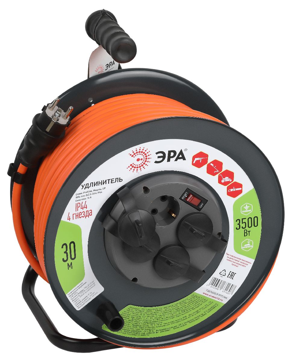 удлинитель силовой эра rmx-4es-3x2.5-30m-ip44 б0052920