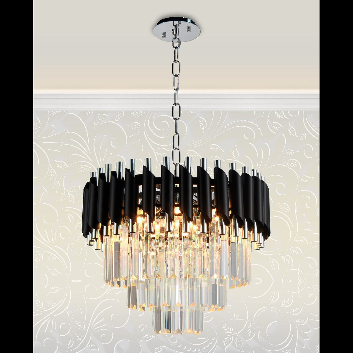 подвесная люстра natali kovaltseva darian 76017/5c chrome black