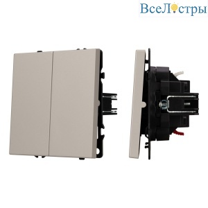 Механизм выключателя двухклавишный проходной Arlight SWT-NOBE-MKP2-SFPL-CA (230V, 10A) 059422