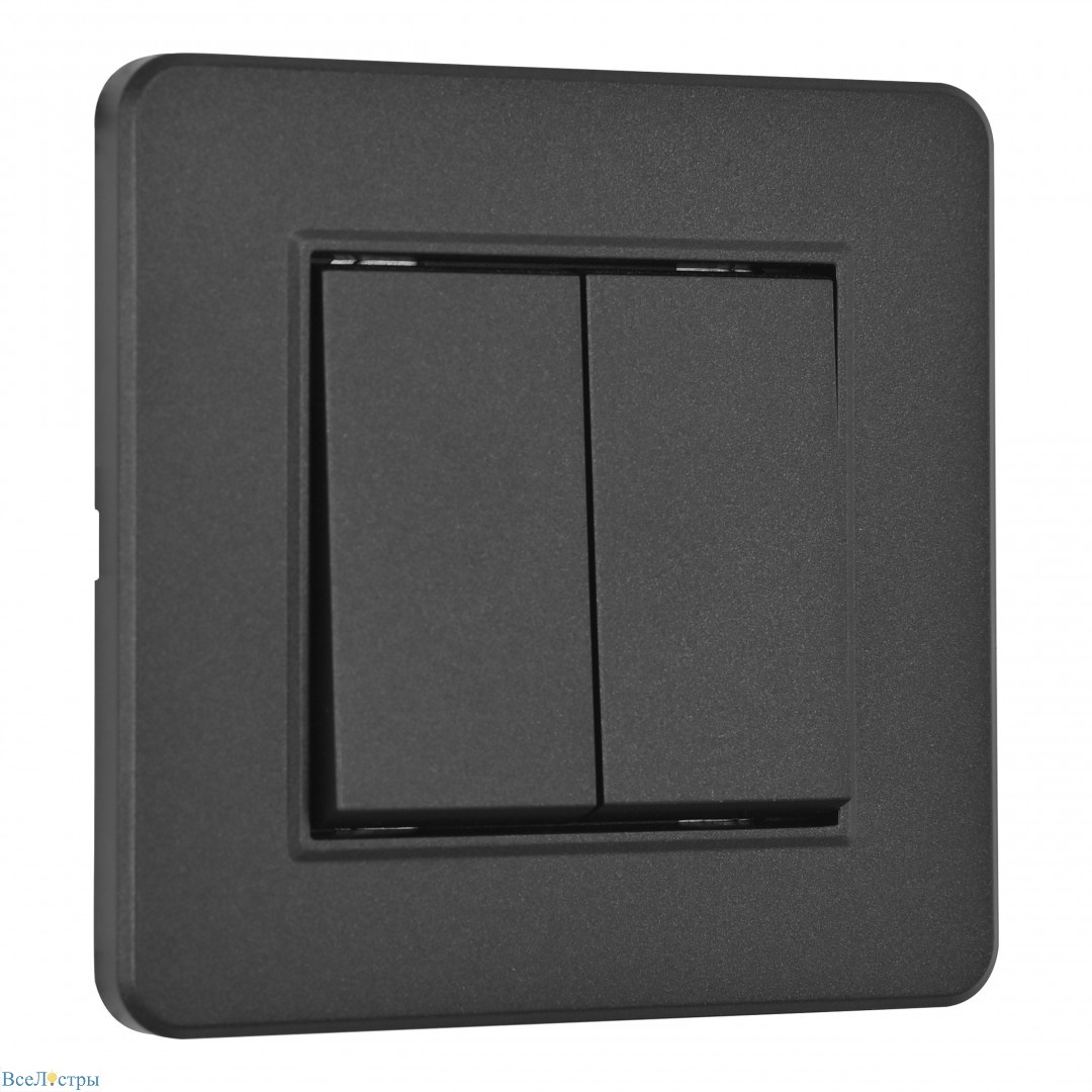 выключатель двухклавишный arte milano set16-1-30-2 black