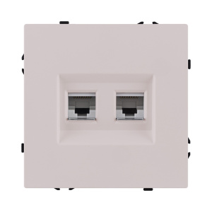 Розетка двойная Ethernet RJ45 Cat.6, кашемир матовый Kollinger Eclipse EC-018CM