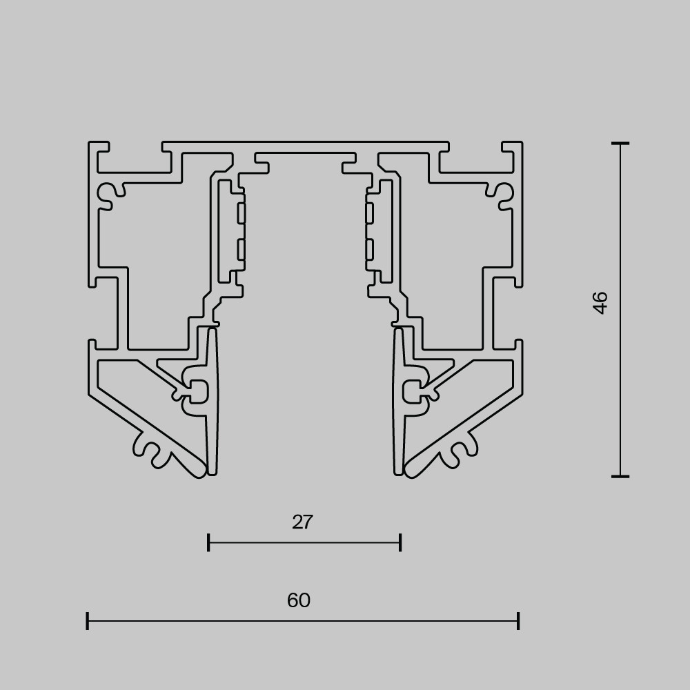 магнитный встраиваемый шинопровод maytoni busbar trunkings exility trx034-sch-423b