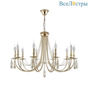 Подвесная люстра Crystal Lux Victoria SP10 Gold/Amber