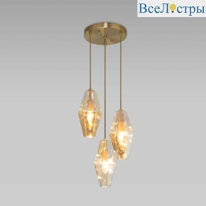 Подвесная люстра Eurosvet Prism 50236/3 янтарный a058960