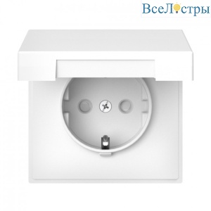 Розетка с заземл. со шторк. с крышк. Systeme Electric ArtGallery Лотос GAL001346S