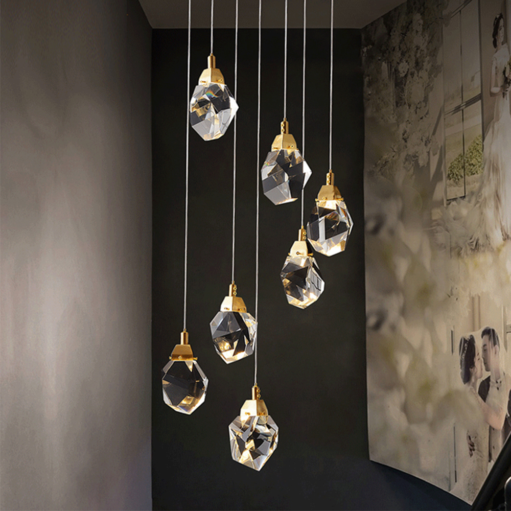 подвесной светильник delight collection crystal rock md-020b-7 gold