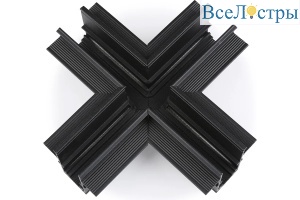 Коннектор X-образный ElDeko HSBL_0160 для встраиваемого шинопровода, чёрный