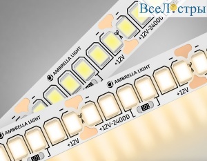 Светодиодная лента Ambrella Light LED Strip 12В 2835 17Вт/м 3000K 5м IP20 GS1401