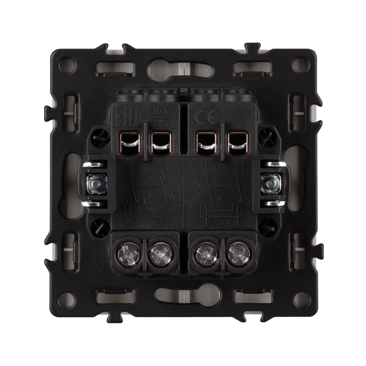 механизм выключателя двухклавишный перекрёстный arlight swt-nobe-mkx2-sfpl-ca (230v, 10a) (кашемир) 061791