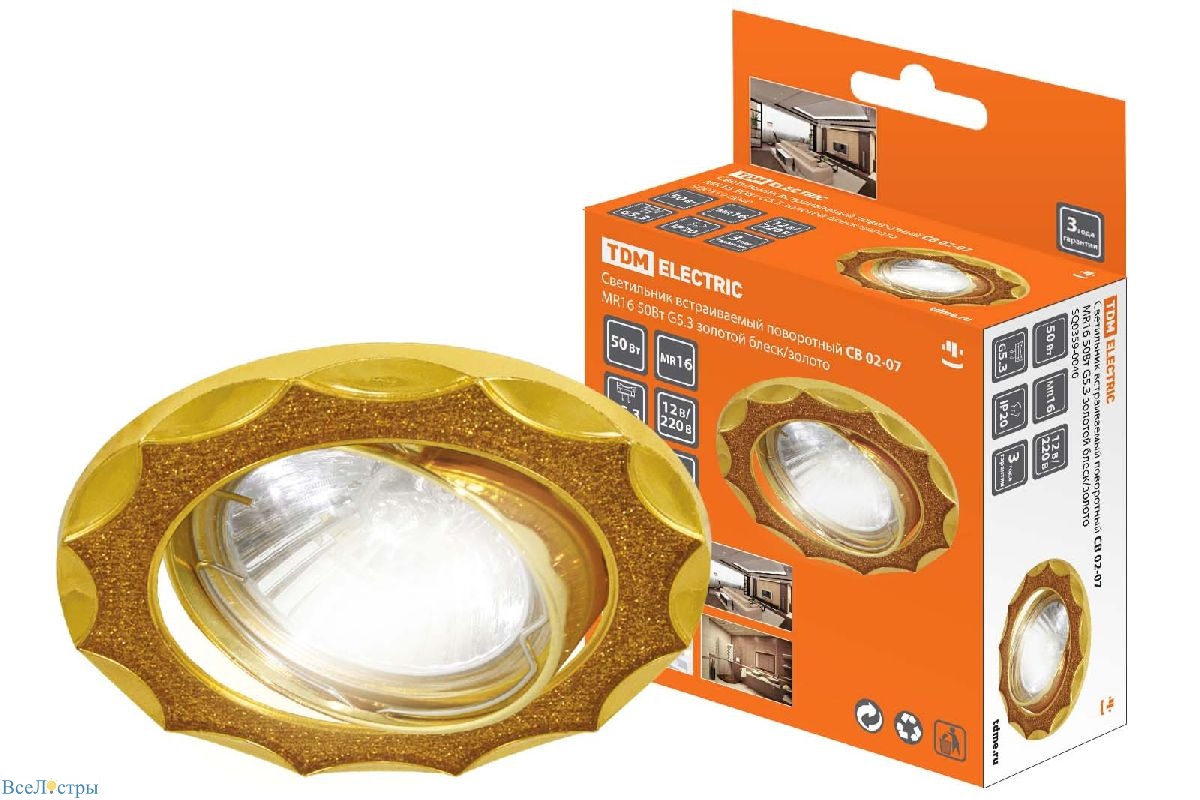 встраиваемый светильник tdm electric св 02-07 sq0359-0040