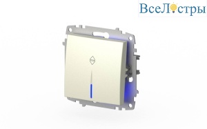 Выключатель одноклавишный проходной с подсветкой ELBI Zena Vega 609-010300-210
