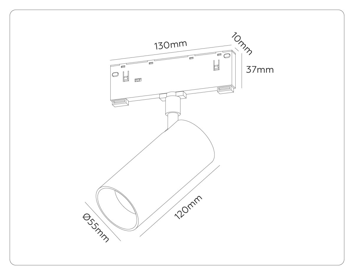 трековый магнитный светильник с переключателем цв. темп. ambrella light gl2309