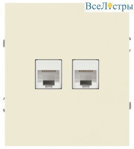 Розетка Эра Arktik 16-3108-02 информационная двойная 2XRJ45 слоновая кость Б0070485
