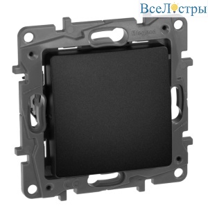 Выключатель кнопочный одноклавишный Legrand Etika 6A 250V антрацит 672614