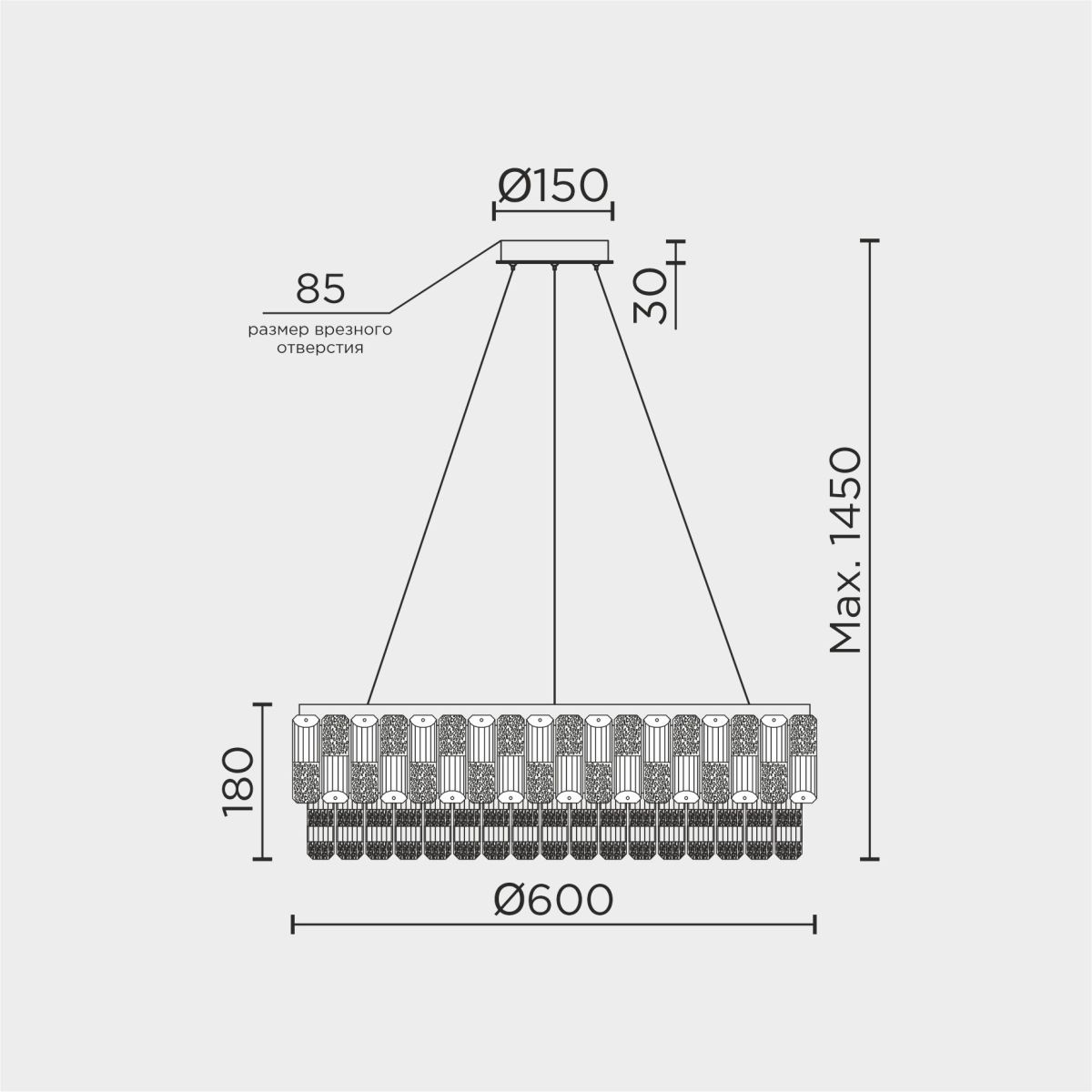 подвесная люстра modelux ml.7039.600 gd