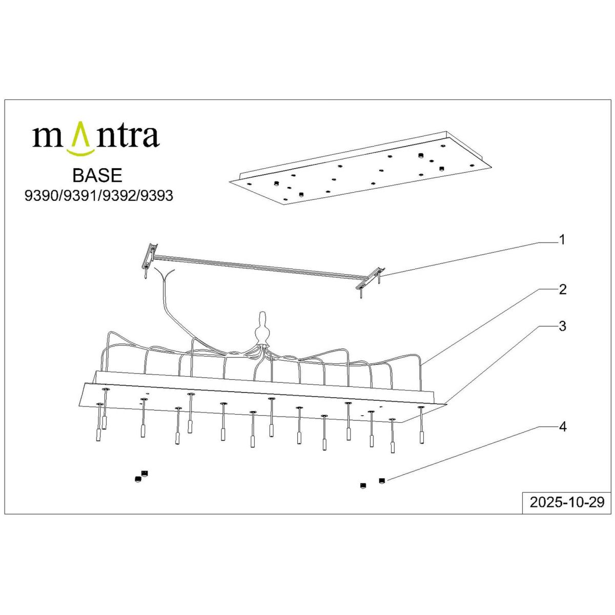 основание потолочное 14l mantra modular light florones 9390
