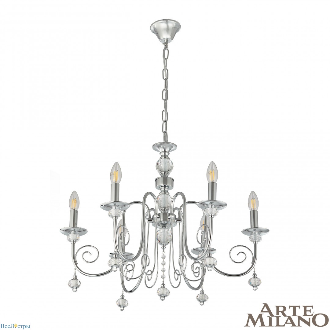 подвесная люстра arte milano 346109/6 cr