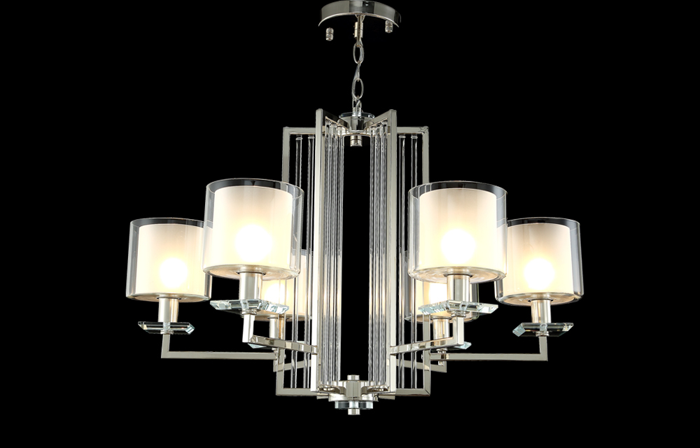 подвесная люстра crystal lux nicolas nicolas sp-pl6 nickel/white