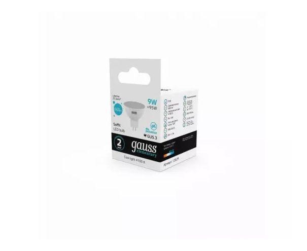 лампа светодиодная gauss gu5.3 9w 4100k матовая 11529