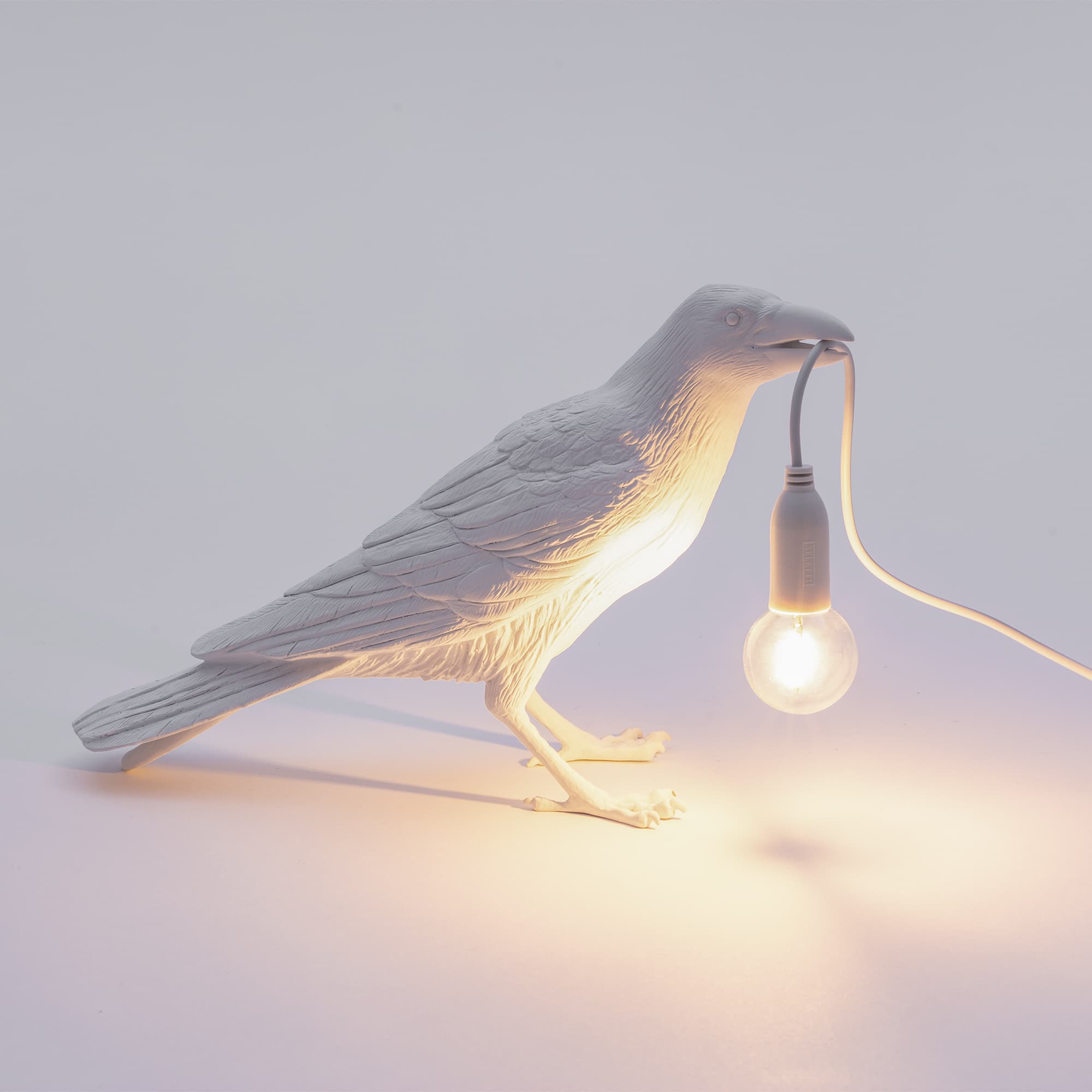 настольная лампа bird white waiting seletti