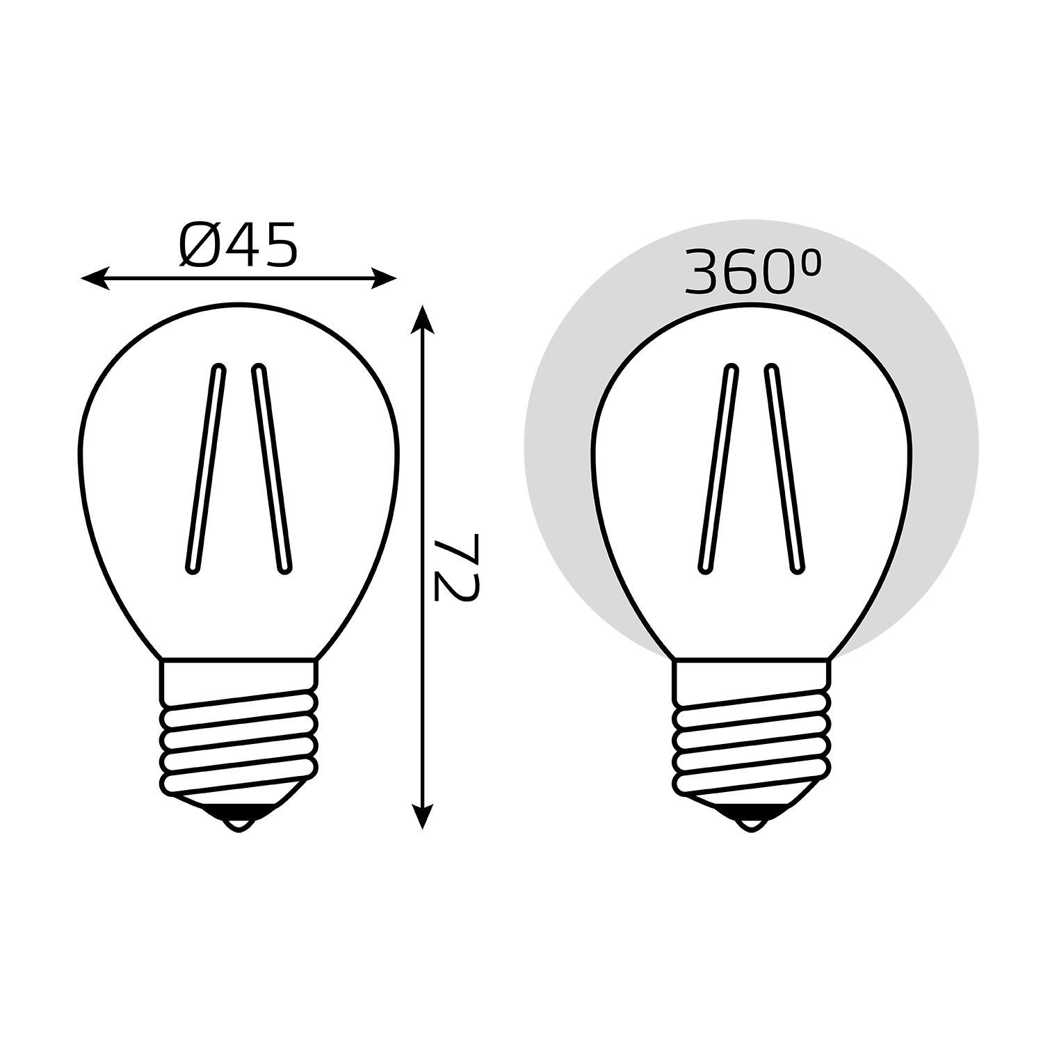 лампа светодиодная gauss filament e27 7w 2700k 105902107t
