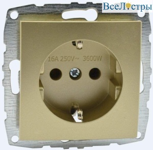 Розетка 2К+З Mono Electric Despina/ Larissa 16A 250V винтовое подключение титан 500-002221-117
