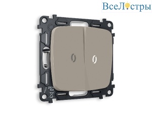 Комплект механизма 2-кл проходного выключателя с подсветкой Ambrella Volt Omega MO364035