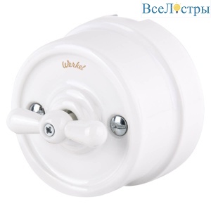 Переключатель Werkel одноклавишный Retro белый W5612001 4690389166709