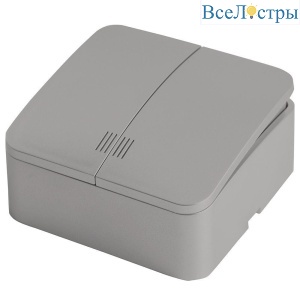 Выключатель двухклавишный Stekker София с подсветкой серебро MSW10-21-03 49298