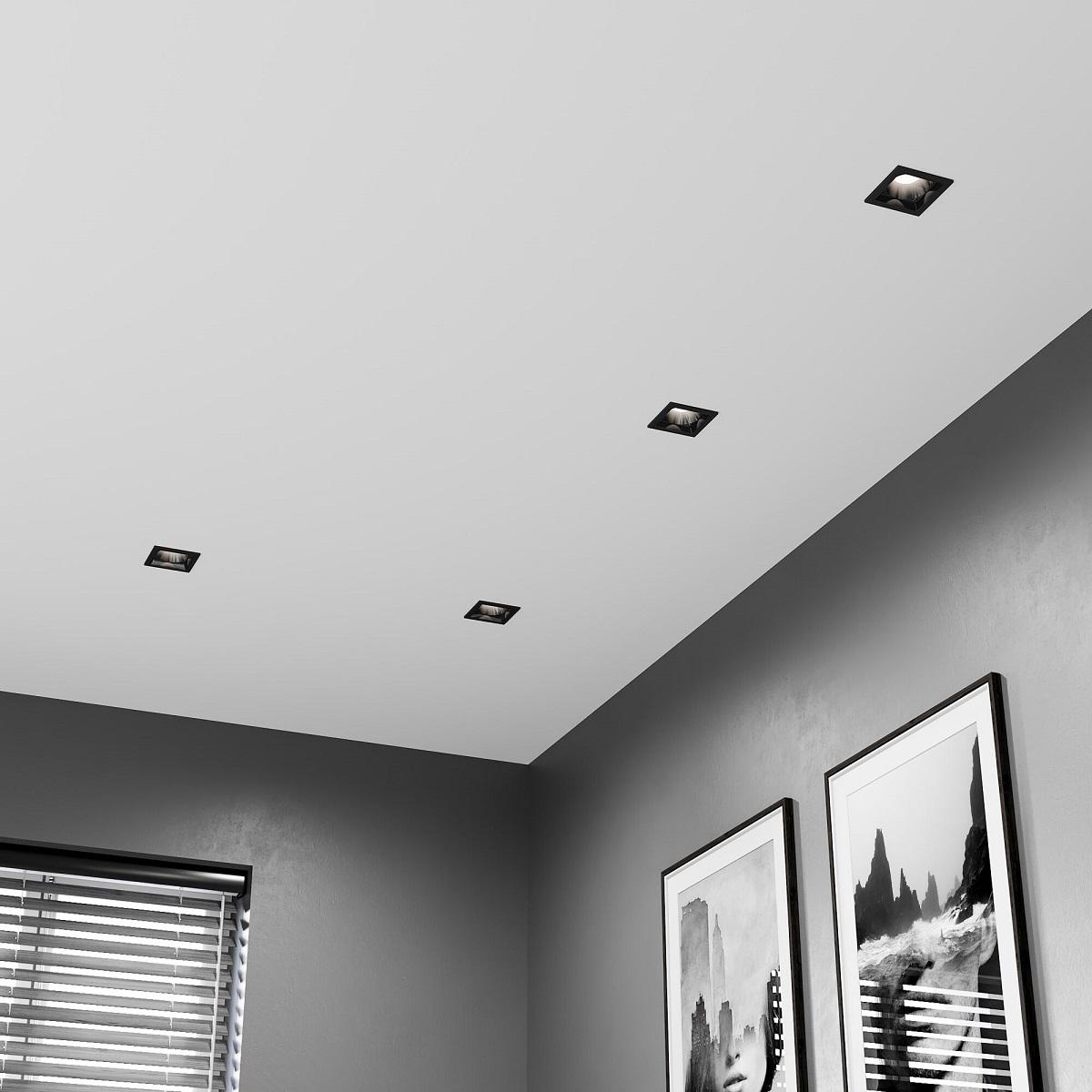 встраиваемый светодиодный светильник elektrostandard quadro 25085/led 10w 4000k черный a063677