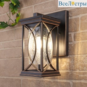 Уличный настенный светильник Elektrostandard Spica D черное золото GL 1026D 4690389150142