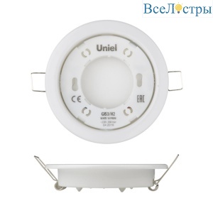 Встраиваемый светильник (UL-00005051) Uniel GX53/H2 White 10 Prom