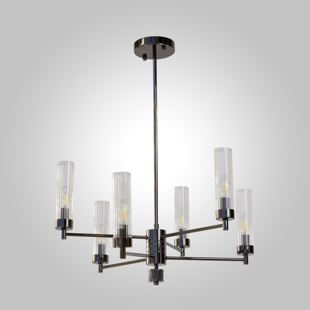 люстра на штанге am group indigo sp6 pearl black