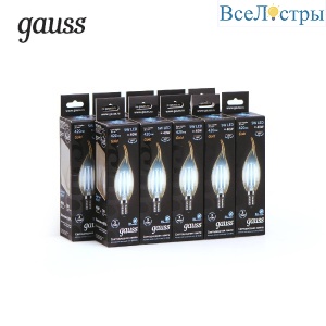 Лампа светодиодная филаментная Gauss E14 5W 4100K золотая 104801805