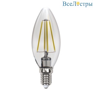 Лампа светодиодная филаментная (UL-00005900) Uniel E14 13W 4000K прозрачная LED-C35-13W/4000K/E14/CL PLS02WH