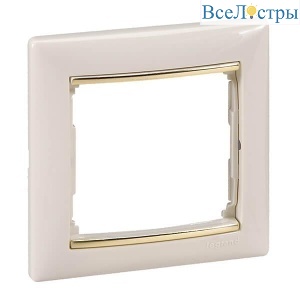 Рамка 1-постовая Legrand Valena слоновая кость/золотой штрих 774151