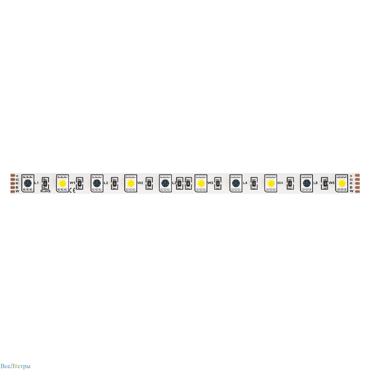 светодиодная лента maytoni technical 24в 5050 14,4вт/м rgb+w 4000k ip20 10177