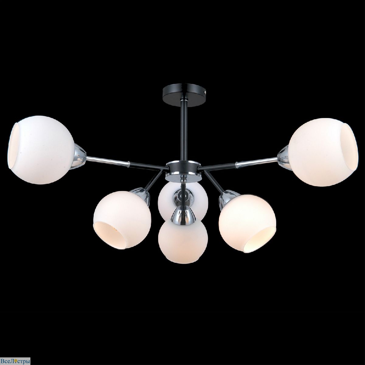 люстра на штанге illumico il0715-6csq-24 bk cr libra